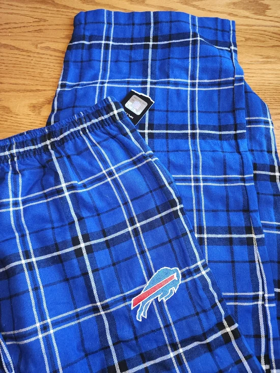 NFL Blue and Black Plaid Sleepwear Pants - Picture 2 of 4